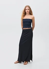 Ruched strapless top