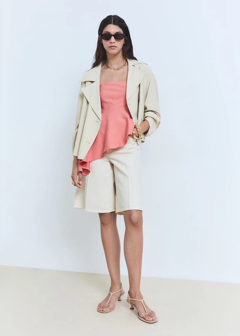 Asymmetrical strapless top