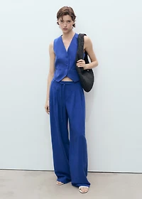 Lyocell suit pants with bow belt