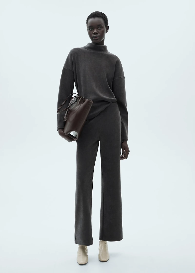 Corduroy sweatshirt with perkins neck