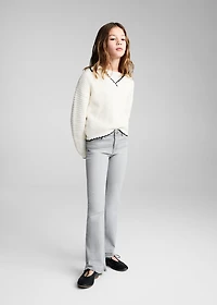 Frayed low-rise skinny jeans