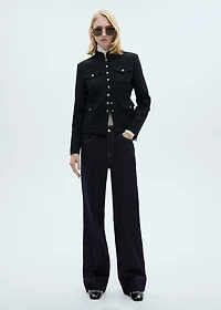 Wide leg mid-rise jeans