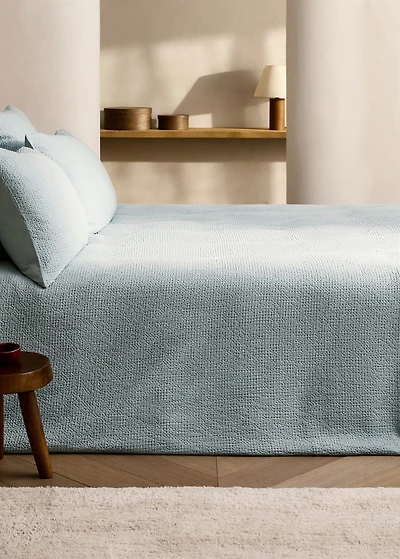 Cotton percale waffle duvet cover for 180/200 cm bed