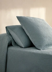 Cotton percale waffle pillowcase 45x110 cm