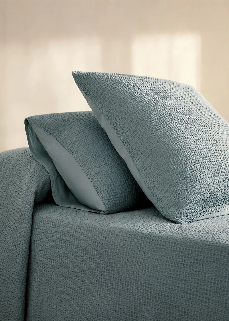 Two cotton waffle percale pillowcases 50x75 cm