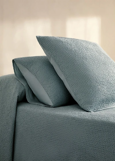 Two cotton waffle percale pillowcases 50x75 cm