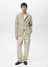 Crew-neck shirt with wrinkled effect