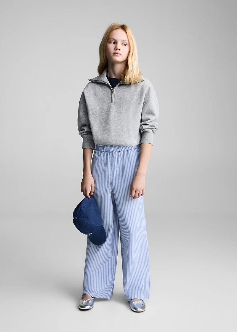 Striped cotton trousers