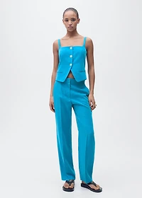 Suit vest with open back