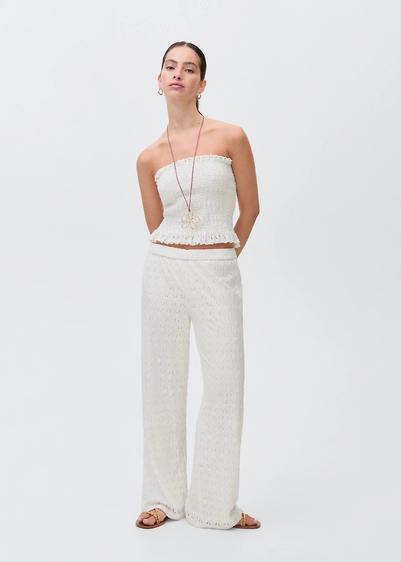 Ruched strapless top