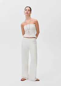 Ruched strapless top