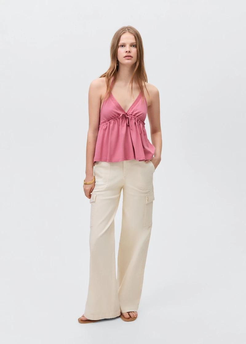 Ruffled top with bow