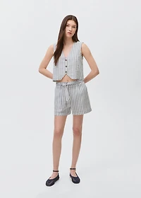 Striped cotton shorts