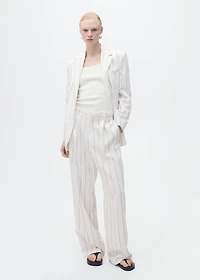 Fine-knit top with low neckline