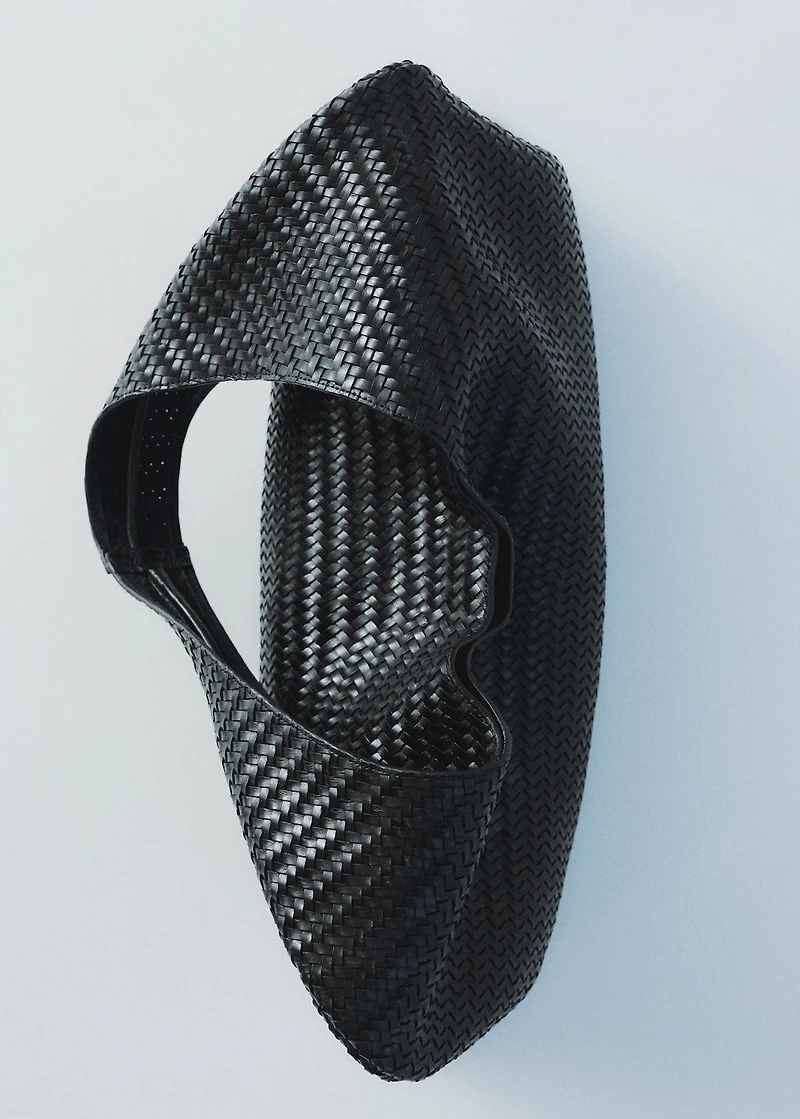 Large braided leather shoulder bag