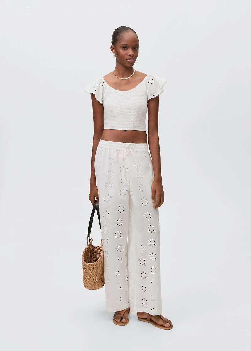 Ruffles embroidered top