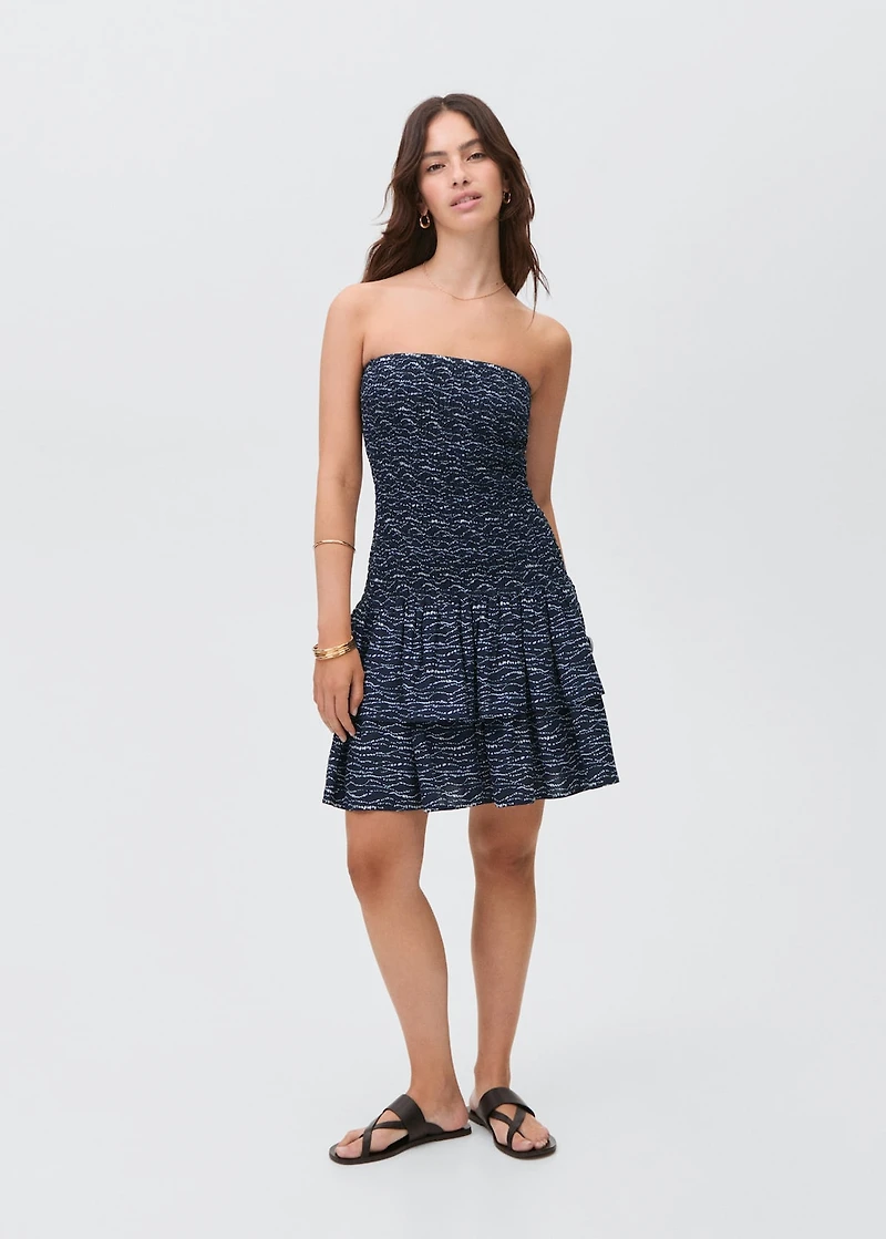 Ruffled printed dress