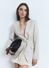 Medium braided leather shoulder bag