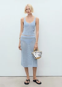 Knitted top with rhinestone detail