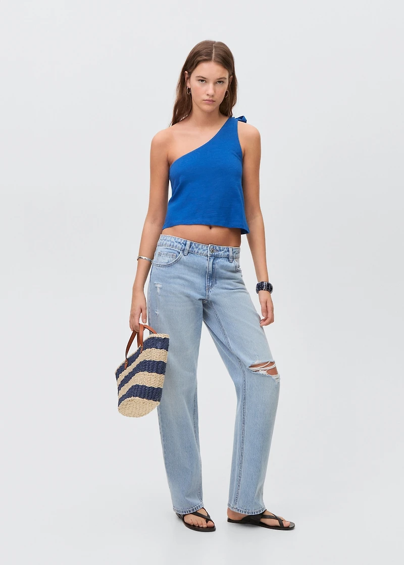 Asymmetrical top with bow