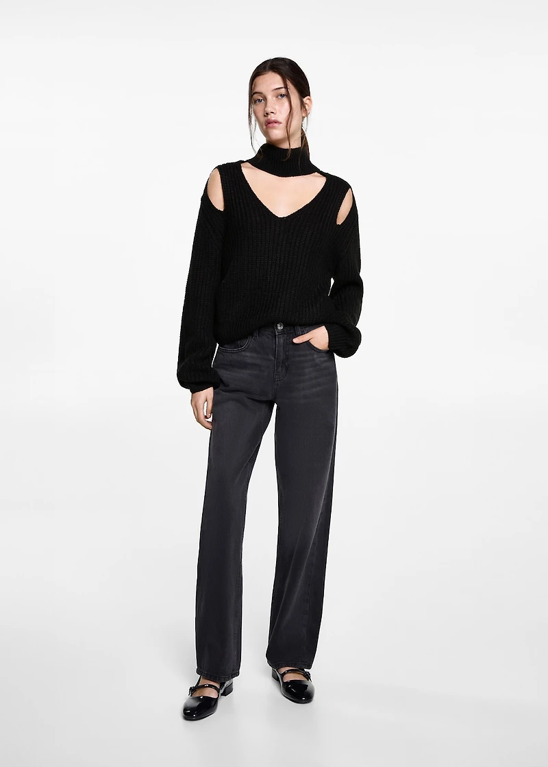 Oversized sweater with openings