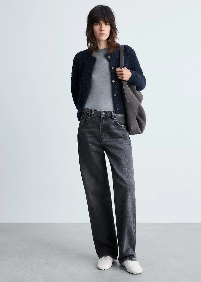 Bouclé jacket with jewel buttons