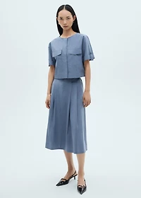 Chest-pocket cotton blouse