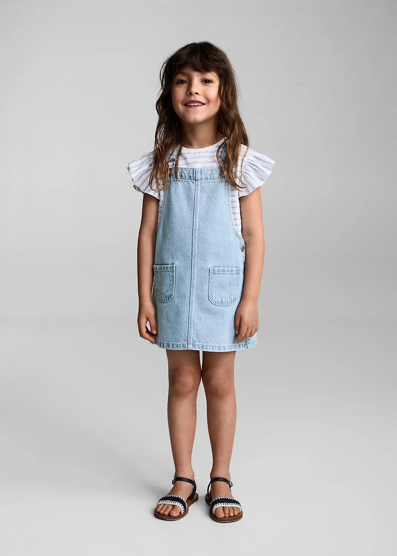 Short denim pinafore