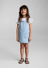 Short denim pinafore