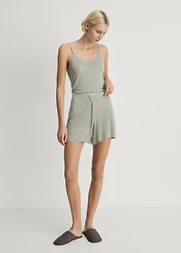Pajama shorts with pointelle detail