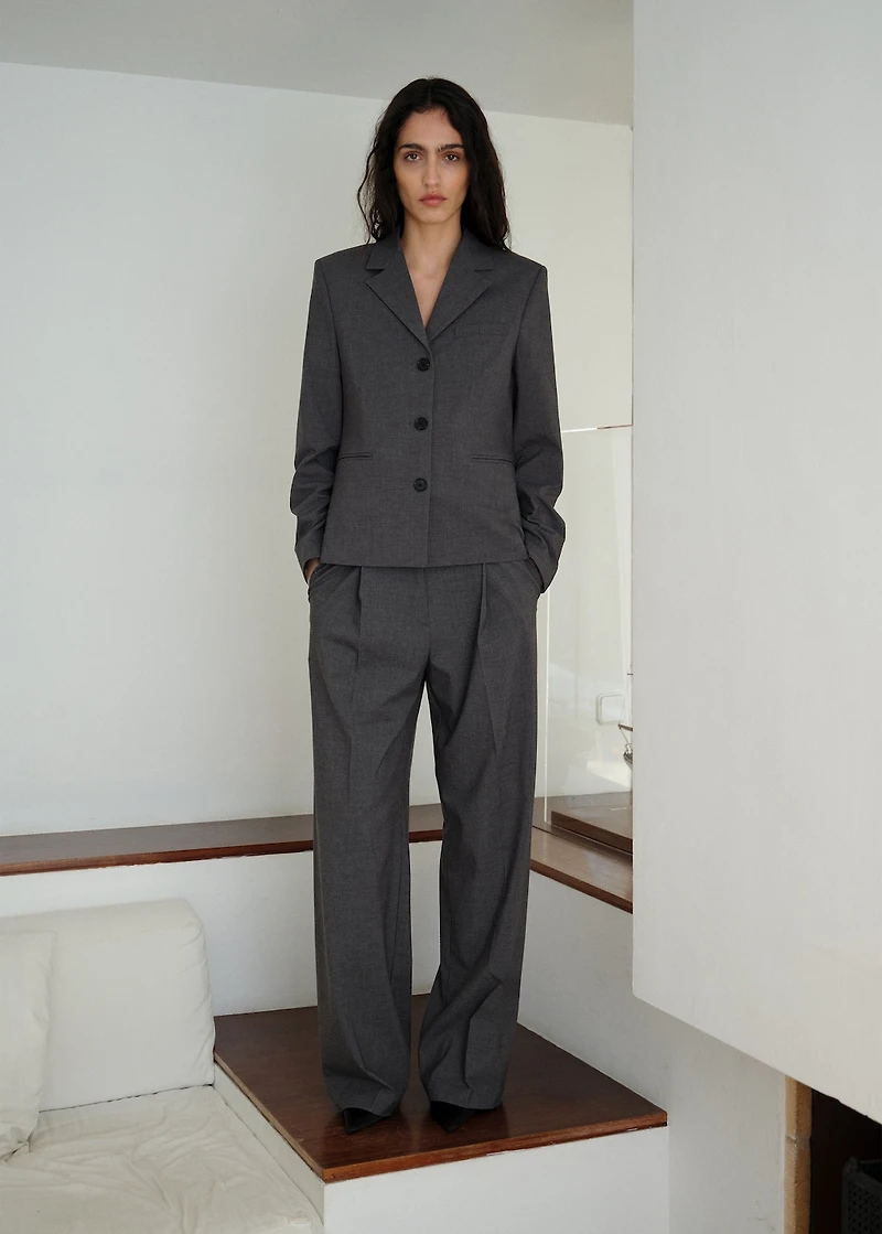 Straight-fit suit pants