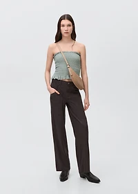 Ruched strapless top