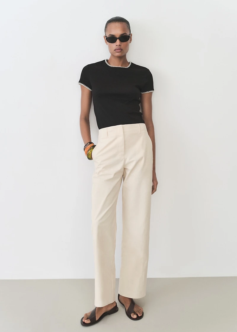 Cotton t-shirt with contrasting trim