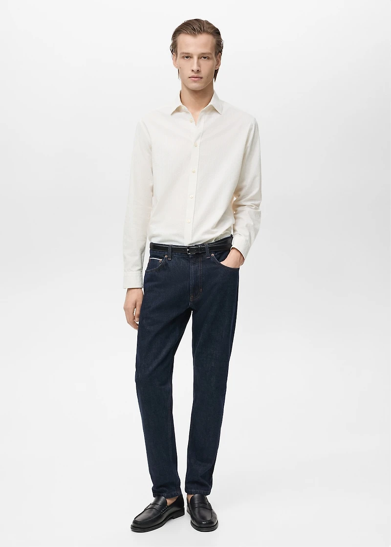 Striped seersucker shirt