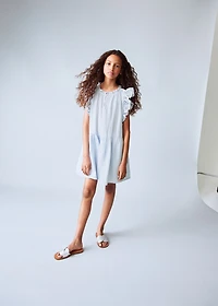 Frills embroidered dress