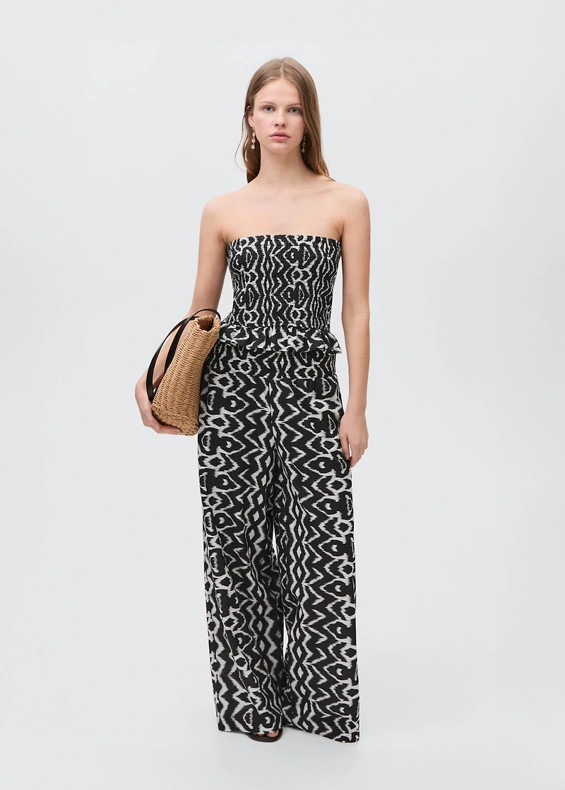 Strapless top with ruffles