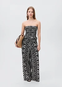 Strapless top with ruffles