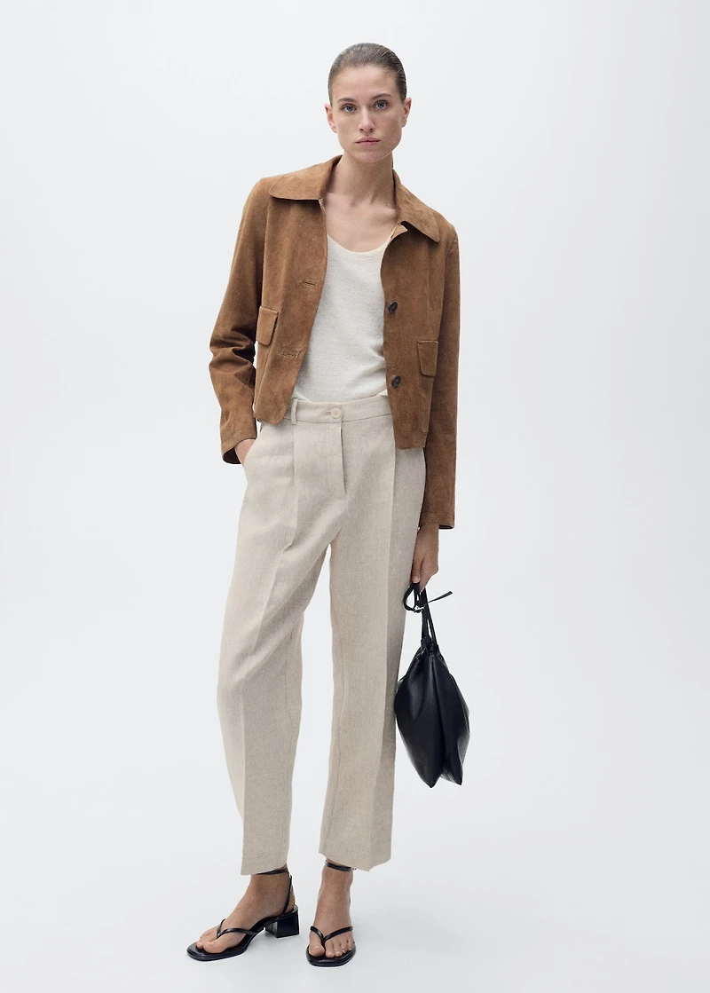 Pleated linen pants