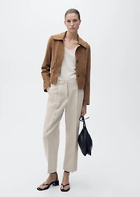 Pleated linen pants
