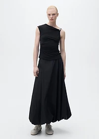 Asymmetrical top with metallic appliqué