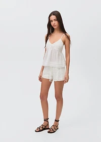 Sequin crochet shorts