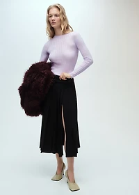 Ribbed round-neck sweater