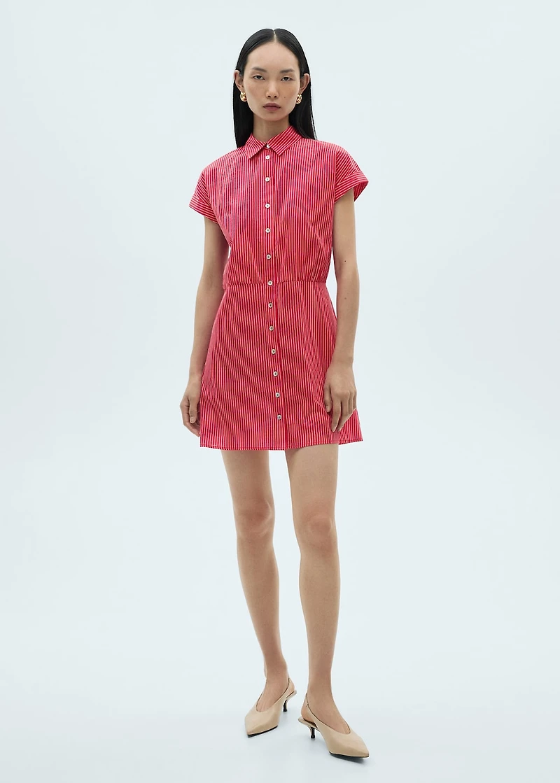 Striped cotton shirt dress