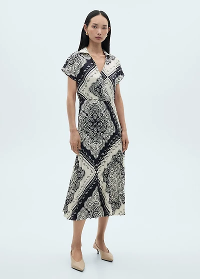 Paisley-print shirt dress