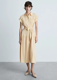 Knot detail shirt dress