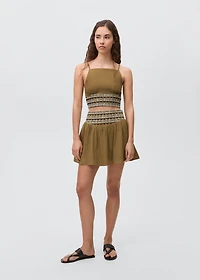 Cotton linen-blend top