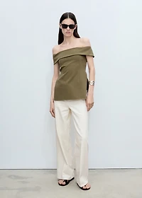 Fitted off-the-shoulder top