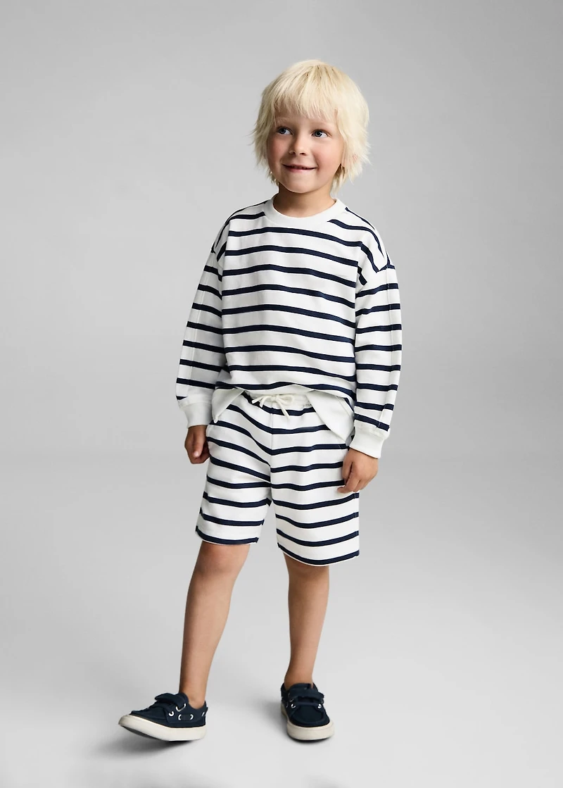 Striped cotton-blend sweatshirt