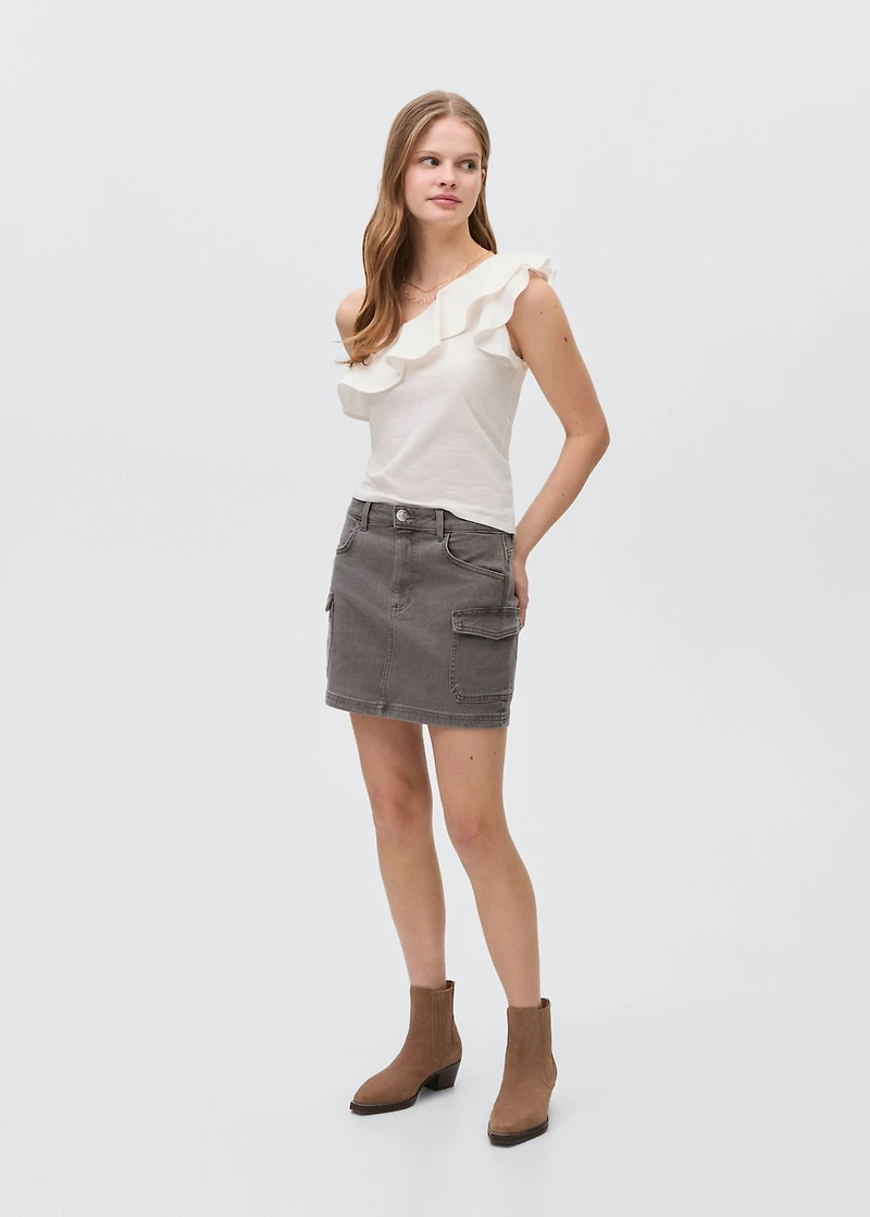 Asymmetrical ruffle top