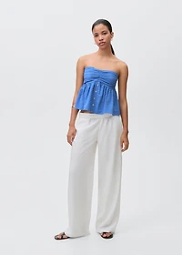Ruched strapless top
